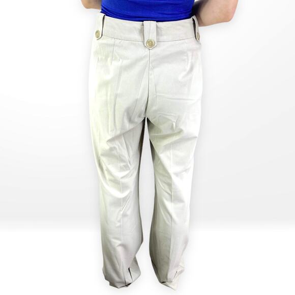 00s WORTHINGTON Vintage Cream Straight Leg Cuffed Hem Stretch Dress Pants - Picture 4 of 6